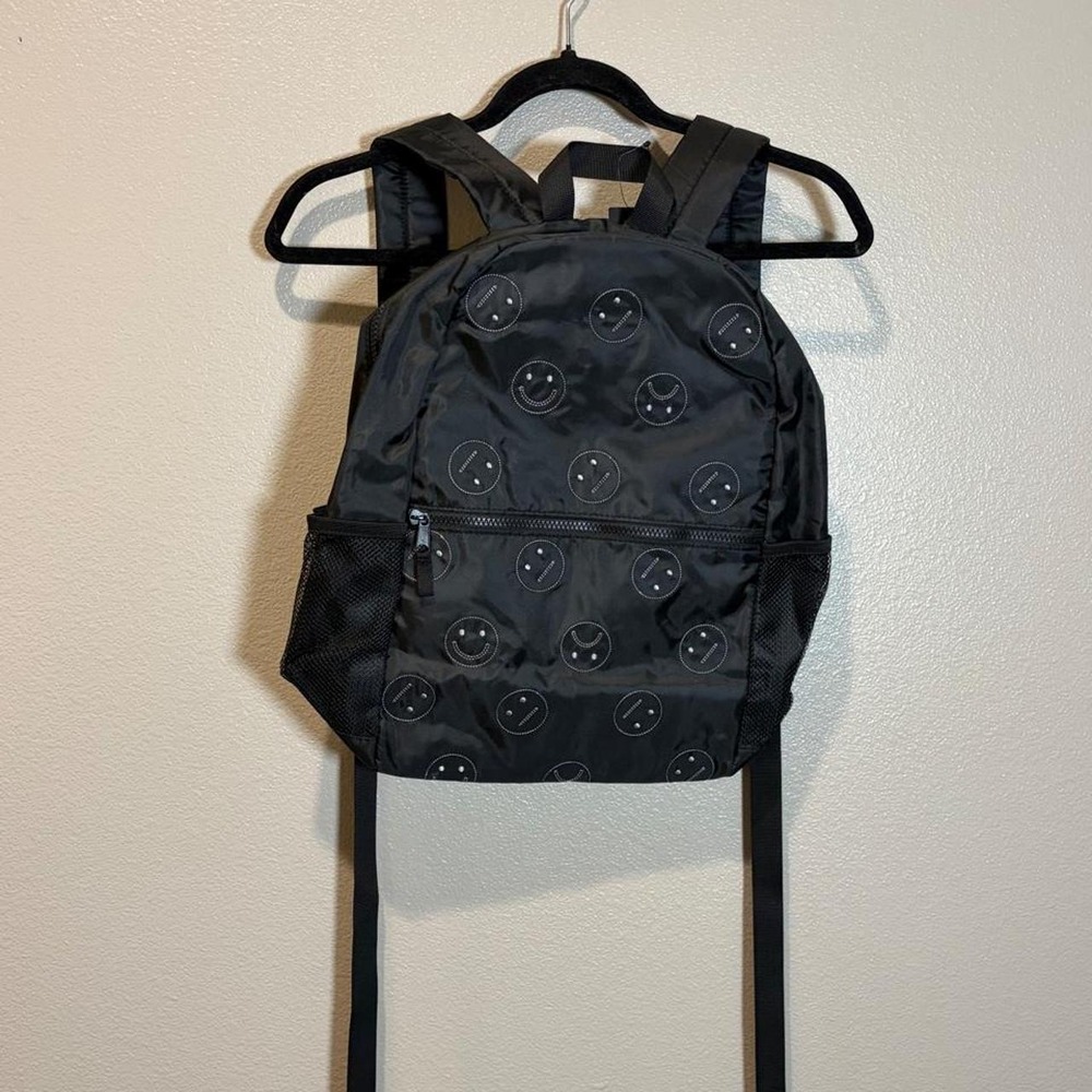 Art Class Kids Black Smiley Face Backpack School Bag TB906 NWT